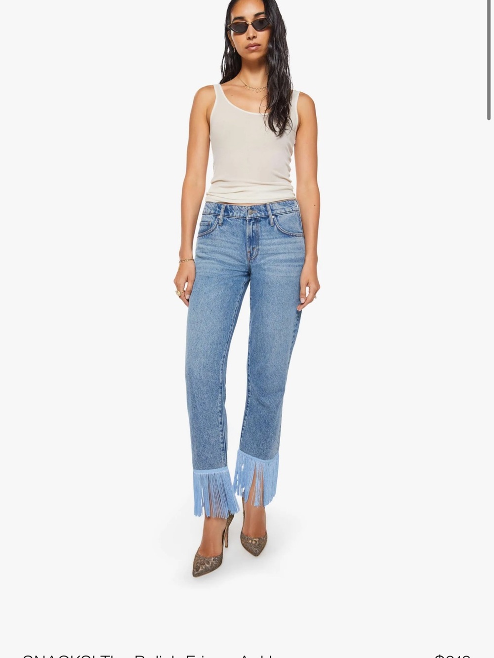 MOTHER SNACKS! The Relish Fringe Ankle Jean